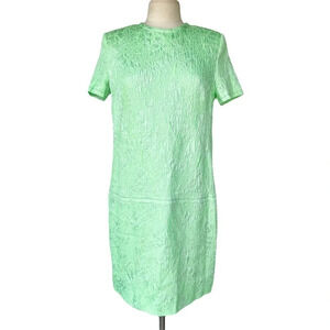 ALGO Of Switzerland Textured Dress Limes Short Sleeve Lined Button-back Size XL